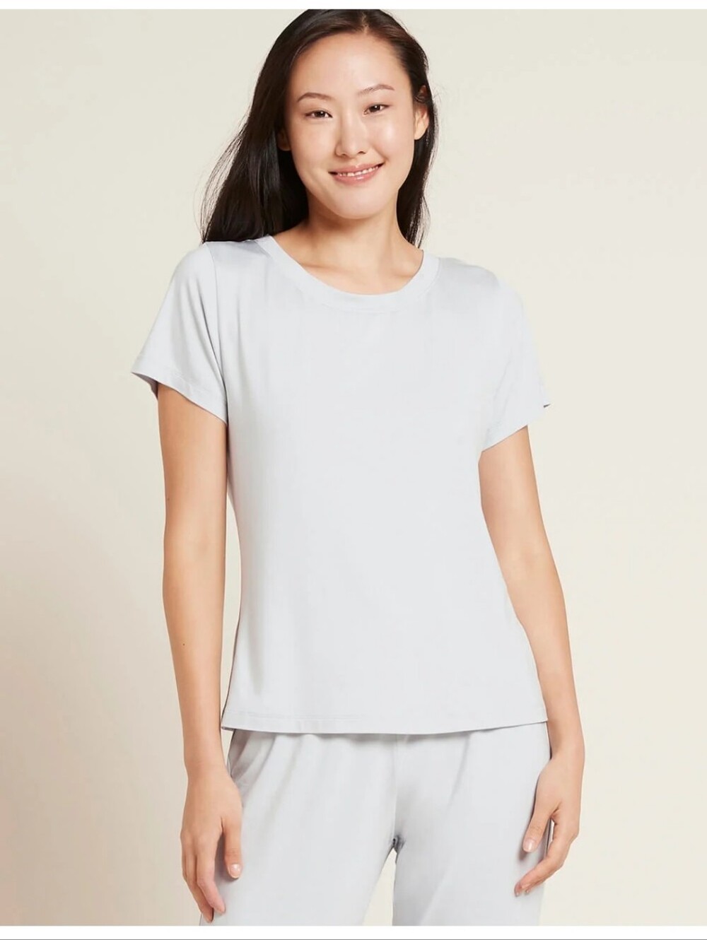 BOODY Bamboo Light Blue Gray Short Sleeve Scoop Neck Tee